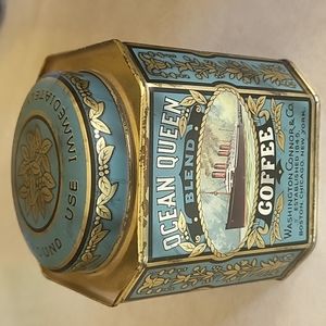 Vintage Ocean Queen coffee tin